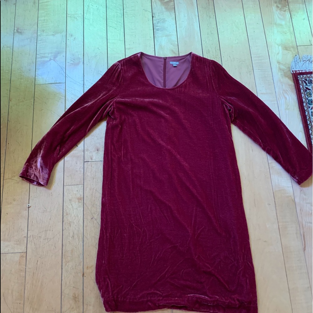 Jills red velvet long sleeves dress